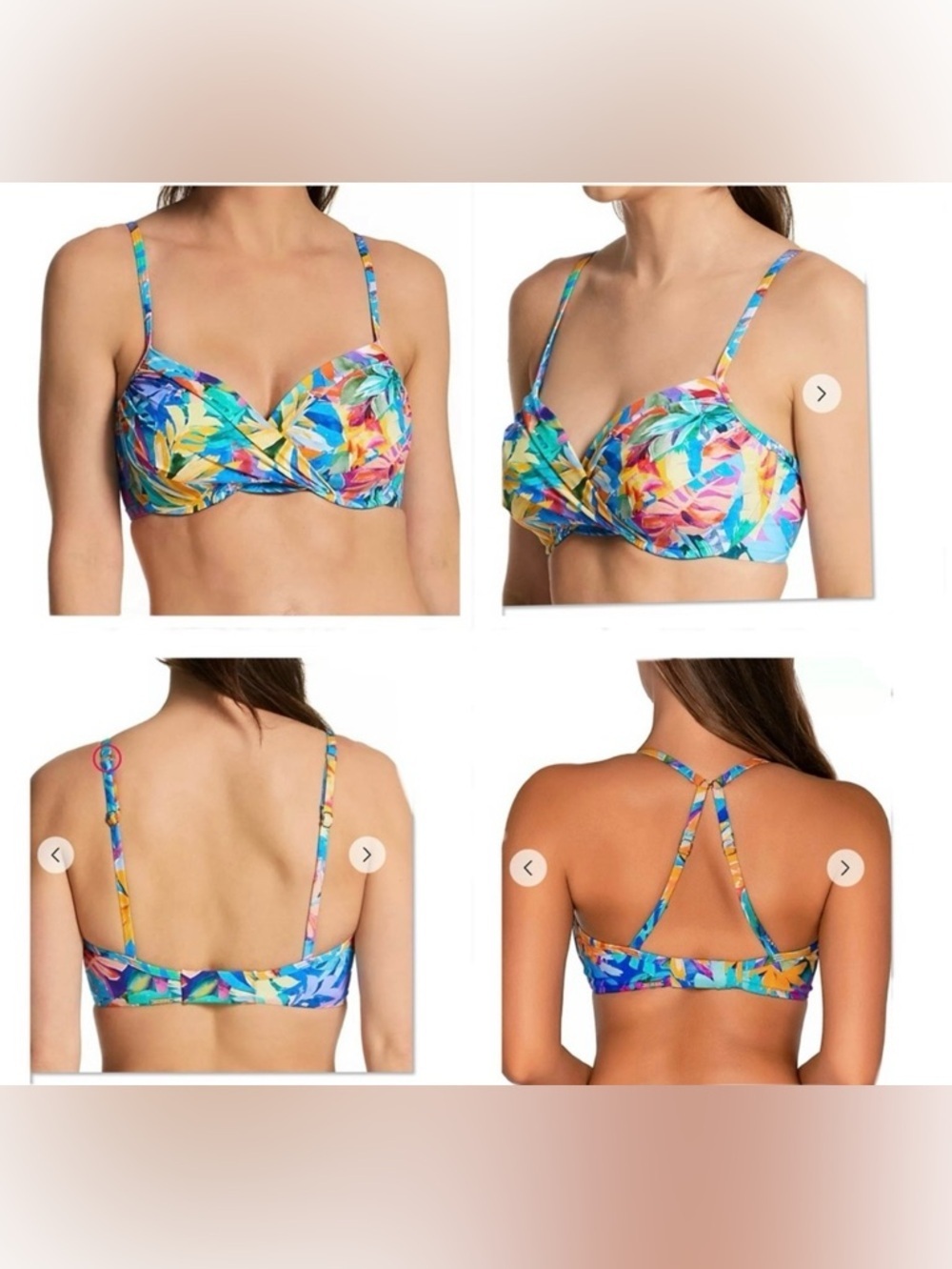 Sunsets Crossroads Underwire Bikini Top Size 34D/36C